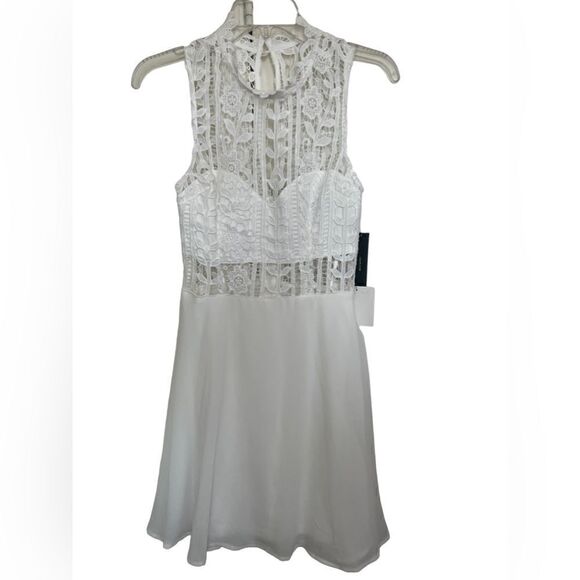 Lulu’s Elora White Lace Skater Mini Dress Size Small - Picture 2 of 12